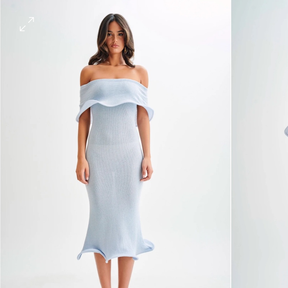 Meshki knit blue dress
